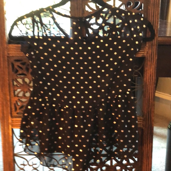 Girls black top with metallic dots. - Picture 2 of 5